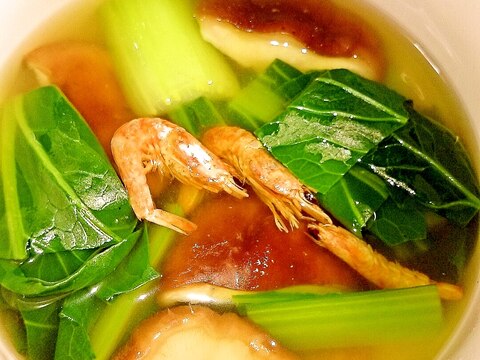 小松菜とシイタケのポン酢スープ